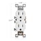 Faith Duplex Straight Blade Receptacle, 5-15R, 15 A, 125V AC, 2 Pole, 3 Wire, Grounded SSRE2-WH-10 - alternate 6